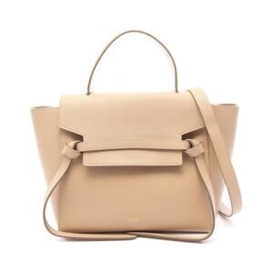 Celine Belt Bag Grained Calfskin Leather 2Way Top Handle Shoulder Bag Tan